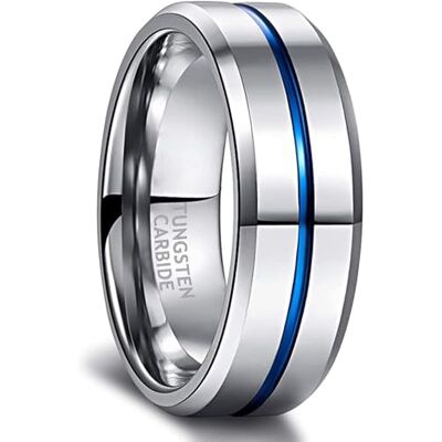 083BASE Wolfraamcarbide ring voor heren, zwart, buitenbreedte 8 mm, comfortabel ontwerp, wolfraam staal 083BASE Wolfraamcarbide ring voor heren, zwart, buitenbreedte 8 mm, comfortabel ontwerp, wolfraam staal