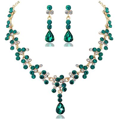 Prosy Strass-halsketting en oorbellen, kristallen ketting, bruid, feest, bruidssieradenset, voor vrouwen en meisjes, Taglia unica, koperlegering, strass Prosy Strass-halsketting en oorbellen, kristallen ketting, bruid, feest, bruidssieradenset, voor vrouwen en meisjes, Taglia unica, koperlegering, strass