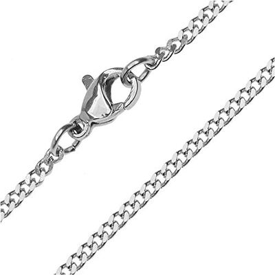 BlackAmazement Halsketting van roestvrij staal 316L, pantserketting, karabijnsluiting, lengte: 40 cm, 45 cm, 50 cm, 55 cm, 60 cm, 76 cm, dikte: 1,5 mm, 2 mm, 3 mm, zilver, heren en, Roestvrij staal BlackAmazement Halsketting van roestvrij staal 316L, pantserketting, karabijnsluiting, lengte: 40 cm, 45 cm, 50 cm, 55 cm, 60 cm, 76 cm, dikte: 1,5 mm, 2 mm, 3 mm, zilver, heren en, Roestvrij staal
