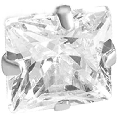 ENTREPLATA Een zirkonia oorbel van 925 sterling zilver. Glanzende zirkonia in vierkante vorm van 7 mm. Witte oorbellen met zirkonium 7 x 7 mm., Sterling zilver, Niet van toepassing ENTREPLATA Een zirkonia oorbel van 925 sterling zilver. Glanzende zirkonia in vierkante vorm van 7 mm. Witte oorbellen met zirkonium 7 x 7 mm., Sterling zilver, Niet van toepassing
