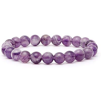 Thajaling Natuurlijke 8 mm stenen armband, amethist edelsteen, kristal, bangle, kralen, elastische armband voor dames, rekbaar, Thanksgiving, Kerstmis, 18 cm, steen, Steen Thajaling Natuurlijke 8 mm stenen armband, amethist edelsteen, kristal, bangle, kralen, elastische armband voor dames, rekbaar, Thanksgiving, Kerstmis, 18 cm, steen, Steen
