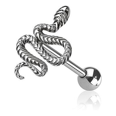 BlackAmazement 316L roestvrijstalen tongpiercing gotische stijl voor dames en heren roestvrij staal, Roestvrij staal BlackAmazement 316L roestvrijstalen tongpiercing gotische stijl voor dames en heren roestvrij staal, Roestvrij staal
