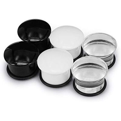 ZeSen Jewelry 3 Paar Unieke Flare Acryl Oorkappen Tunnel Expander Sieraden, Oorstekers, Oorpiercing, Oorpiercing, Met O-ring, Acryl, Zonder steen ZeSen Jewelry 3 Paar Unieke Flare Acryl Oorkappen Tunnel Expander Sieraden, Oorstekers, Oorpiercing, Oorpiercing, Met O-ring, Acryl, Zonder steen