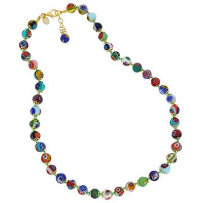 Glass Of Venice Murano-glazen halsketting, 43,2 cm lang, kleurrijke Italiaanse Millefiori mozaïekkralen, handgemaakt van geblazen glas, Murano-halskettingen voor dames Glass Of Venice Murano-glazen halsketting, 43,2 cm lang, kleurrijke Italiaanse Millefiori mozaïekkralen, handgemaakt van geblazen glas, Murano-halskettingen voor dames