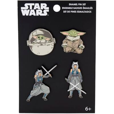 Funko Loungefly The Child Star Wars: Ahsoka Yoda Enamel Pin Set 4 stuks Star Wars: de Mandalorian Pin van Email Leuke Fantasie Broche om te verzamelen voor rugzakken en tassen Funko Loungefly The Child Star Wars: Ahsoka Yoda Enamel Pin Set 4 stuks Star Wars: de Mandalorian Pin van Email Leuke Fantasie Broche om te verzamelen voor rugzakken en tassen