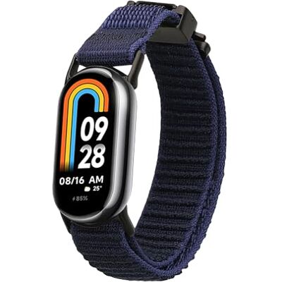 kwmobile Armband compatibel met Xiaomi Mi Band 10 / Mi Band 9/8, nylon reservebandjes voor fitnesstracker, donkerblauw kwmobile Armband compatibel met Xiaomi Mi Band 10 / Mi Band 9/8, nylon reservebandjes voor fitnesstracker, donkerblauw