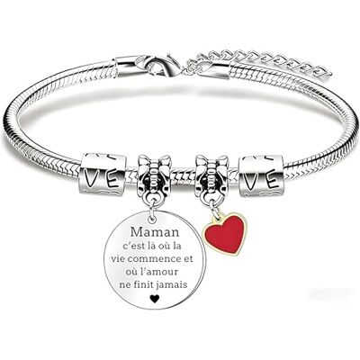 LKJHGF Mama-armbanden, geschenken voor moederdag, cadeau, moeder, vrouwen, juwelen, armband voor moeder, verjaardagscadeau, liefde voor moeder, roestvrij staal en metaal LKJHGF Mama-armbanden, geschenken voor moederdag, cadeau, moeder, vrouwen, juwelen, armband voor moeder, verjaardagscadeau, liefde voor moeder, roestvrij staal en metaal