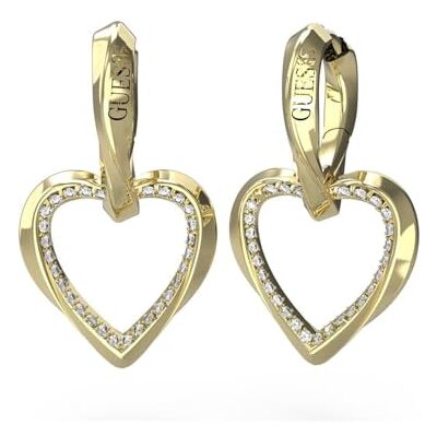 GUESS Creoolse oorbellen voor dames, hart, goudkleurig, sieraden kristal GUESS Creoolse oorbellen voor dames, hart, goudkleurig, sieraden kristal