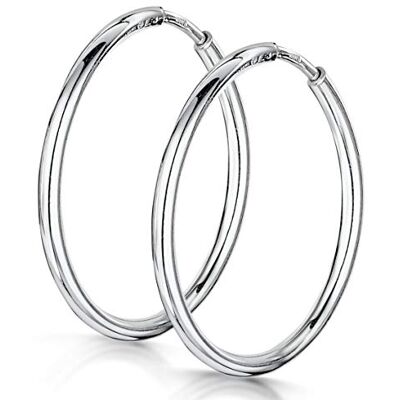 Amberta Sieraden Echt 925 Sterling Zilver Oorringen Geslepen Scharnierende Hoepel Oorbellen voor Vrouwen Diameter: 2cm Amberta Sieraden Echt 925 Sterling Zilver Oorringen Geslepen Scharnierende Hoepel Oorbellen voor Vrouwen Diameter: 2cm