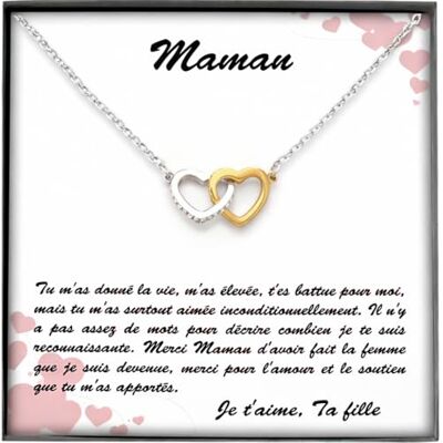 TILOVE Gepersonaliseerde halsketting voor dames met hanger in de vorm van een hart, met een boodschap van liefde voor je moeder van je dochter, roestvrij staal, zirkonia TILOVE Gepersonaliseerde halsketting voor dames met hanger in de vorm van een hart, met een boodschap van liefde voor je moeder van je dochter, roestvrij staal, zirkonia