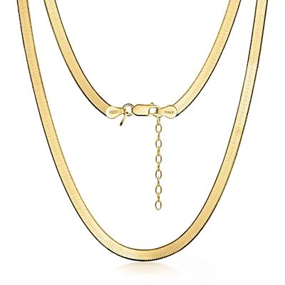 Amberta Vrouwen 925 sterling zilveren platte slangenketting, Sterling zilver Amberta Vrouwen 925 sterling zilveren platte slangenketting, Sterling zilver