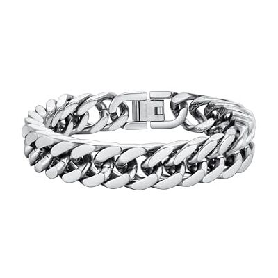 PROSTEEL Herenarmband, 19 cm/21 cm/23 cm, roestvrij staal/goud verguld/zwart grofmazige armband 8 mm/12 mm/17 mm breed, rapperstijl., Niet-kostbaar metaal, Geen edelsteen PROSTEEL Herenarmband, 19 cm/21 cm/23 cm, roestvrij staal/goud verguld/zwart grofmazige armband 8 mm/12 mm/17 mm breed, rapperstijl., Niet-kostbaar metaal, Geen edelsteen