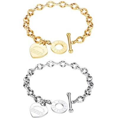 HDGSAFD 2-delige liefdesarmbanden, titanium stalen armbanden, gepersonaliseerde damessieraden, modieuze en geraffineerde kettingen, armbanden met hanger HDGSAFD 2-delige liefdesarmbanden, titanium stalen armbanden, gepersonaliseerde damessieraden, modieuze en geraffineerde kettingen, armbanden met hanger