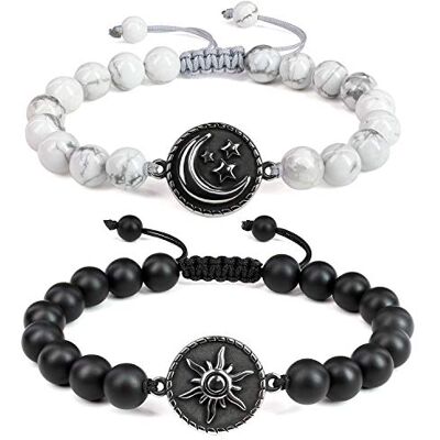 COAI My Sun and Stars Moon of My Life stenen armbanden voor koppels, Steen, Onyx COAI My Sun and Stars Moon of My Life stenen armbanden voor koppels, Steen, Onyx