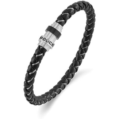Police Gripcore zwarte gevlochten leren armband voor heren Police Gripcore zwarte gevlochten leren armband voor heren