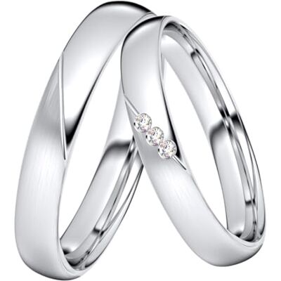 DOOSTI SWEET Hoogwaardige trouwring van 925 zilver voor dames en heren, edelmetaal, zirkonia DOOSTI SWEET Hoogwaardige trouwring van 925 zilver voor dames en heren, edelmetaal, zirkonia