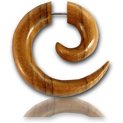 CHICNET Valse piercing spiraal van roestvrij staal Houten oorbel Unisex 6 mm 8 mm Chirurgisch staal Schroefsluiting, Hout, Zonder steen. CHICNET Valse piercing spiraal van roestvrij staal Houten oorbel Unisex 6 mm 8 mm Chirurgisch staal Schroefsluiting, Hout, Zonder steen.