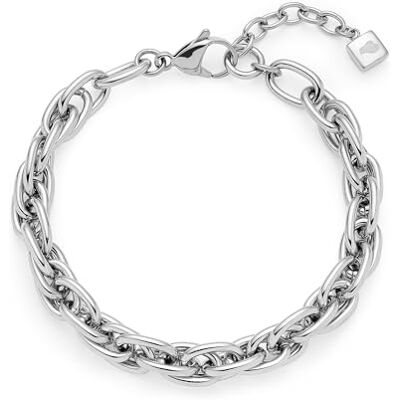 JEWELS BY LEONARDO Sina 025385 roestvrij stalen armband zilver dichte verweven schakelarmband lengte 19-21,5 cm damessieraden cadeau JEWELS BY LEONARDO Sina 025385 roestvrij stalen armband zilver dichte verweven schakelarmband lengte 19-21,5 cm damessieraden cadeau
