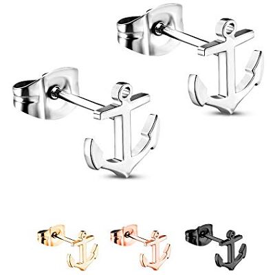 Treuheld ® Anker oorbellen set 925 sterling zilver, 7 x 8 mm, sterling zilver, Zonder steen Treuheld ® Anker oorbellen set 925 sterling zilver, 7 x 8 mm, sterling zilver, Zonder steen