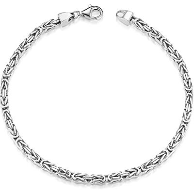 MATERIA by Matthias Wagner Materia #SA-36 Koningsketting, 925 zilver, herenarmband, 3 mm, gediamanteerd, gerhodineerd, Duitse productie, 18 centimeters, Sterling zilver, zonder steen, MATERIA by Matthias Wagner Materia #SA-36 Koningsketting, 925 zilver, herenarmband, 3 mm, gediamanteerd, gerhodineerd, Duitse productie, 18 centimeters, Sterling zilver, zonder steen,
