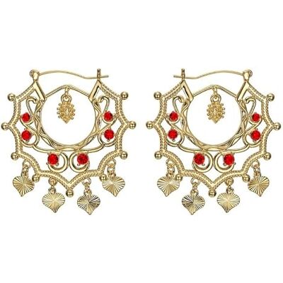 BOBIJOO JEWELRY Santana Niglo Gitan Savoyarde oorbellen verguld met robijnrood goud, messing BOBIJOO JEWELRY Santana Niglo Gitan Savoyarde oorbellen verguld met robijnrood goud, messing