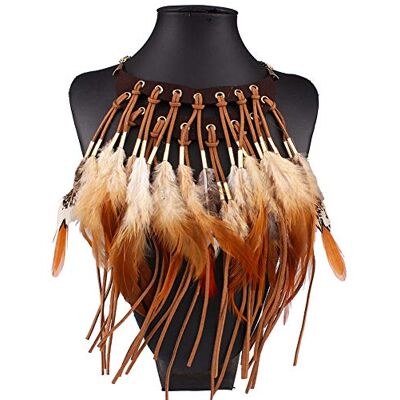 Amorar Indiase halsketting, dames, sieraden, veer, hanger, choker, ketting, retro, verenketting, legering, boho, truiketting, verklaring, halsketting, feestaccessoires, kostuum, Mardi Gras Amorar Indiase halsketting, dames, sieraden, veer, hanger, choker, ketting, retro, verenketting, legering, boho, truiketting, verklaring, halsketting, feestaccessoires, kostuum, Mardi Gras