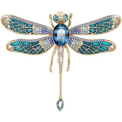 KristLand Libelvormige broche met fonkelende kristalsteen witgoud verguld, sieradenaccessoires, geschenkdoos, libelspelden voor vrouwen en meisjes, kristal KristLand Libelvormige broche met fonkelende kristalsteen witgoud verguld, sieradenaccessoires, geschenkdoos, libelspelden voor vrouwen en meisjes, kristal