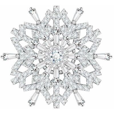 KristLand Elegante broche in de vorm van een sneeuwvlok, witgoud, voor dames, fonkelende hanger, zirkonia, dubbele outfit, voor Kerstmis, bruiloften KristLand Elegante broche in de vorm van een sneeuwvlok, witgoud, voor dames, fonkelende hanger, zirkonia, dubbele outfit, voor Kerstmis, bruiloften