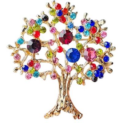 Belons Broche voor dames, legering, strass, levensboom, broche, bruidsspin, sieradenaccessoires Belons Broche voor dames, legering, strass, levensboom, broche, bruidsspin, sieradenaccessoires