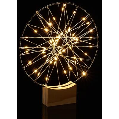 Relaxdays Decoratieve led-ring voor tafel en vensterbank, standaard, diameter 25 cm, kroon, batterijen, zilver Relaxdays Decoratieve led-ring voor tafel en vensterbank, standaard, diameter 25 cm, kroon, batterijen, zilver
