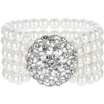 BABEYOND Damesarmband 1920s kristallen kralen knipperende armband jaren 20 feestaccessoires armband dames Gatsby kostuum accessoires, Eén maat, Glas, Kristal BABEYOND Damesarmband 1920s kristallen kralen knipperende armband jaren 20 feestaccessoires armband dames Gatsby kostuum accessoires, Eén maat, Glas, Kristal