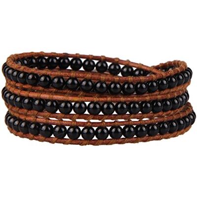KELITCH Strang Armbanden voor dames en heren, zwarte onyx, sieraden onyx KELITCH Strang Armbanden voor dames en heren, zwarte onyx, sieraden onyx