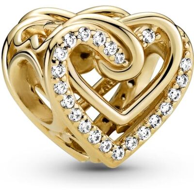 PANDORA Moments 14K vergulde bedels, Sterling zilver, Zirkonia PANDORA Moments 14K vergulde bedels, Sterling zilver, Zirkonia