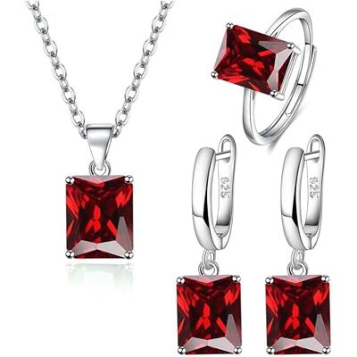 FDEETY Sieradenset voor dames, halsketting en ring van strass, oorbellen voor eindejaarsbal, bruiloft, feest, bruidsmeisjessieraden, zink FDEETY Sieradenset voor dames, halsketting en ring van strass, oorbellen voor eindejaarsbal, bruiloft, feest, bruidsmeisjessieraden, zink