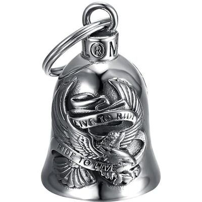 BOBIJOO JEWELRY Bell geluksbrenger bescherming voor motorrijder motorfiets biker staal 316L Live to Ride Aigle zilver, zie beschrijving, zie beschrijving BOBIJOO JEWELRY Bell geluksbrenger bescherming voor motorrijder motorfiets biker staal 316L Live to Ride Aigle zilver, zie beschrijving, zie beschrijving