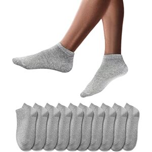 YouShow Sneakersokken voor heren en dames, 10 paar sokken, korte sokken, katoen, uniseks, Oeko-Tex Standard 100, grijs. 43-46 EU YouShow Sneakersokken voor heren en dames, 10 paar sokken, korte sokken, katoen, uniseks, Oeko-Tex Standard 100, grijs. 43-46 EU