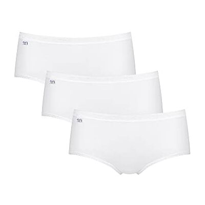 Sloggi Basic+ Midi 3p damesslip (3 stuks), Wit. EU: 36 / FR: 38 Sloggi Basic+ Midi 3p damesslip (3 stuks), Wit. EU: 36 / FR: 38