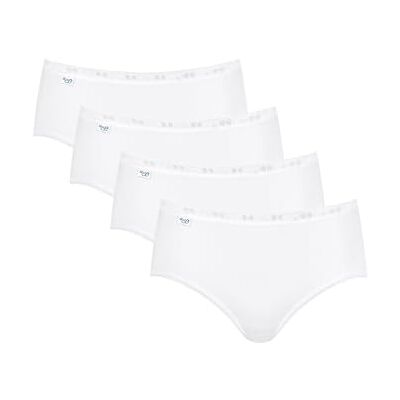 Sloggi Basic+ Midi 4p Damesslip (Set van 4), Wit. 36 Sloggi Basic+ Midi 4p Damesslip (Set van 4), Wit. 36