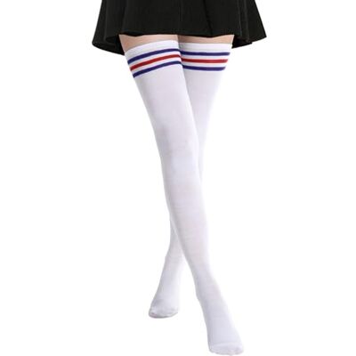 DRESHOW Extra lange damessokken, hoge dijen, kniekousen, voor sport, cosplay Eén maat DRESHOW Extra lange damessokken, hoge dijen, kniekousen, voor sport, cosplay Eén maat
