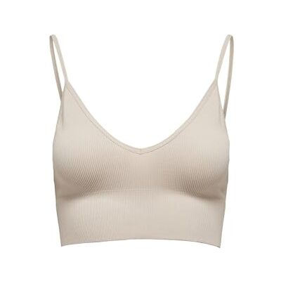 Only Onlvicky Rib Noos top met V-hals, naadloos, bustier voor dames XS-S Only Onlvicky Rib Noos top met V-hals, naadloos, bustier voor dames XS-S