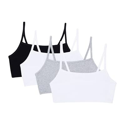 Fruit of the Loom Set van 4 katoenen spaghettibandjes voor dames, zwart/wit/grijs gemêleerd, 42, zwart/wit/grijs gemêleerd 42 Fruit of the Loom Set van 4 katoenen spaghettibandjes voor dames, zwart/wit/grijs gemêleerd, 42, zwart/wit/grijs gemêleerd 42
