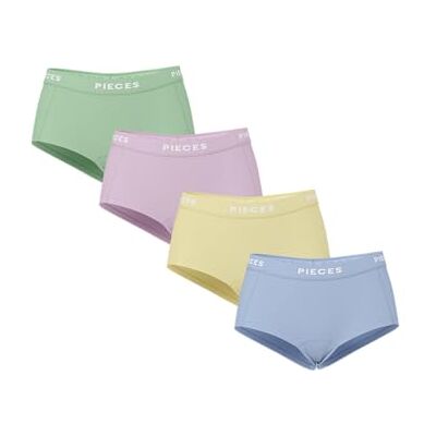 PIECES Pclogo Lady Solid Noos Bc Boxershorts voor dames, 4 stuks, Hemelsblauw x_s PIECES Pclogo Lady Solid Noos Bc Boxershorts voor dames, 4 stuks, Hemelsblauw x_s