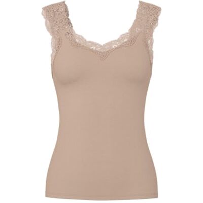 PIECES Pcbarbera Noos, kanten top voor dames, Taupe XS PIECES Pcbarbera Noos, kanten top voor dames, Taupe XS