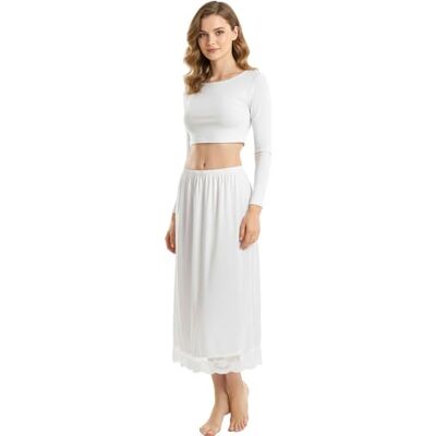 Trifolium Petticoat ondergoed dames onzichtbaar koel en comfortabel ondergoed rok lengte 74 cm (29 inch) goud 99 cm (39 inch), Wit 94 cm lang 44-46 Trifolium Petticoat ondergoed dames onzichtbaar koel en comfortabel ondergoed rok lengte 74 cm (29 inch) goud 99 cm (39 inch), Wit 94 cm lang 44-46