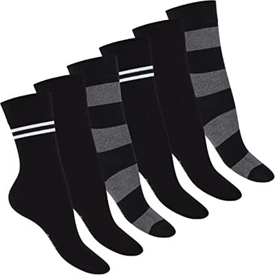 Footstar 6 paar gestreepte sokken voor dames en heren 35-38 Footstar 6 paar gestreepte sokken voor dames en heren 35-38