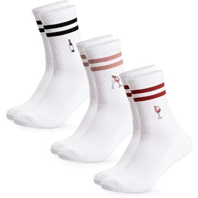 Occulto Sportsokken voor dames en heren, 3 stuks (model: zomer), Wijn 35-38 Occulto Sportsokken voor dames en heren, 3 stuks (model: zomer), Wijn 35-38