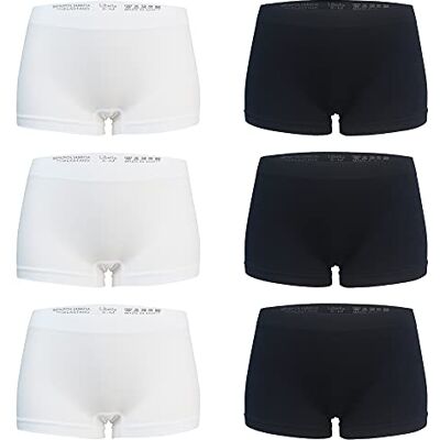 Libella Lot de 6 Femme Boxer Basics Shorties Uni Sport Seamless Culottes 3908, 3 X Noir / 3 X Blanc, S-M S-M Libella Lot de 6 Femme Boxer Basics Shorties Uni Sport Seamless Culottes 3908, 3 X Noir / 3 X Blanc, S-M S-M