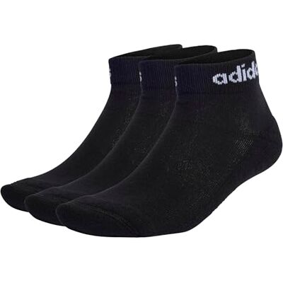 Adidas Uniseks Linear Cushioned 3 paar lage sokken Adidas Uniseks Linear Cushioned 3 paar lage sokken