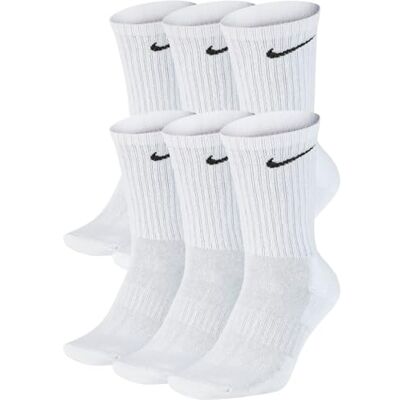 Nike Everyday Cushioned Crew trainingssokken voor heren, 6 paar, 100 wit, 100 wit, M Medium Nike Everyday Cushioned Crew trainingssokken voor heren, 6 paar, 100 wit, 100 wit, M Medium