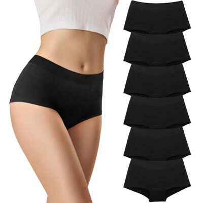 Libella Damesslips, katoen, shorts, comfort, damesslips, boxershorts, sportboxershorts, rekbaar ondergoed voor dames, zwart-6, M M Libella Damesslips, katoen, shorts, comfort, damesslips, boxershorts, sportboxershorts, rekbaar ondergoed voor dames, zwart-6, M M